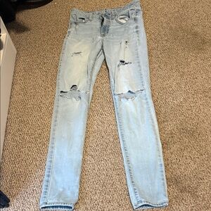 American Eagle Outfitters Light Blue Ripped Jeans